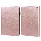 For Amazon Fire Max 11 Lace Flower Embossing Pattern Leather Tablet Case(Gold) - 1