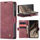 For Google Pixel Fold CaseMe 013 Multifunctional Horizontal Flip Leather Phone Case(Wine Red) - 1