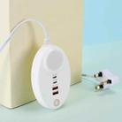 YF-106 USB- C / Type-Cx2+USBx2 Oval PD Socket Phone Charger with Light, Plug Type:UK Plug(White) - 1