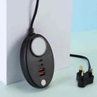 YF-106 USB- C / Type-Cx2+USBx2 Oval PD Socket Phone Charger with Light, Plug Type:UK Plug(Black) - 1