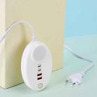 YF-106 USB- C / Type-Cx2+USBx2 Oval PD Socket Phone Charger with Light, Plug Type:EU Plug(White) - 1