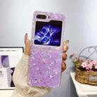 For Samsung Galaxy Z Flip5 Shell Pattern Glitter Shockproof Phone Case(Purple) - 1