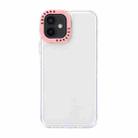 For iPhone 11 Color Contrast Lens Frame Transparent TPU Phone Case(Transparent + Light Pink) - 1