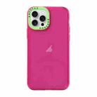 For iPhone 15 Pro Color Contrast Lens Frame Transparent TPU Phone Case(Rose Red + Green) - 1