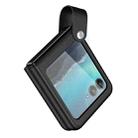 For Motorola Razr 40 Ultra Hand Strap Type Leather Phone Case(Black) - 1