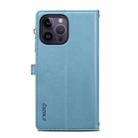 For iPhone 16 Pro Max ESEBLE Star Series Lanyard Zipper Wallet RFID Leather Case(Blue) - 3