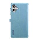 For iPhone 16 Plus ESEBLE Star Series Lanyard Zipper Wallet RFID Leather Case(Blue) - 3