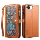 For iPhone 16e ESEBLE Star Series Lanyard Zipper Wallet RFID Leather Case(Brown) - 1