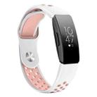 For Fitbit Inspire HR Two-color Silicone Watch Band, Size: Large Size(White Powder) - 1