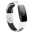 For Fitbit Inspire HR Two-color Silicone Watch Band, Size: Large Size(White Black) - 1