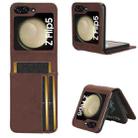 For Samsung Galaxy Z Flip5 5G Skin-feeling Half-split External Card Slot Folding Phone Case(Brown) - 1