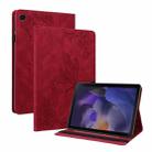 For Samsung Galaxy Tab А9+ Butterfly Flower Embossed Leather Tablet Case(Red) - 1