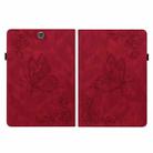 For Samsung Galaxy Tab A 9.7 T550 T555 Butterfly Flower Embossed Leather Tablet Case(Red) - 3