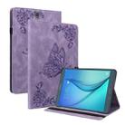 For Samsung Galaxy Tab A 9.7 T550 T555 Butterfly Flower Embossed Leather Tablet Case(Purple) - 1