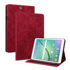 For Samsung Galaxy Tab S2 9.7 T810 T815 Butterfly Flower Embossed Leather Tablet Case(Red) - 1