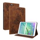 For Samsung Galaxy Tab S2 9.7 T810 T815 Butterfly Flower Embossed Leather Tablet Case(Brown) - 1