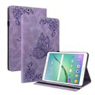 For Samsung Galaxy Tab S2 9.7 T810 T815 Butterfly Flower Embossed Leather Tablet Case(Purple) - 1