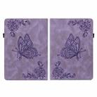 For Samsung Galaxy Tab S2 9.7 T810 T815 Butterfly Flower Embossed Leather Tablet Case(Purple) - 3
