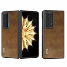 For Honor Magic V2 ABEEL Retro Litchi Texture PU Phone Case(Brown) - 1