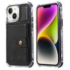 For iPhone 14 Plus Wallet Card Bag PU Back Cover Phone Case(Black) - 1