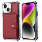 For iPhone 14 Plus Wallet Card Bag PU Back Cover Phone Case(Red) - 1