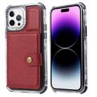 For iPhone 14 Pro Max Wallet Card Bag PU Back Cover Phone Case(Red) - 1