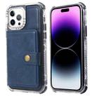 For iPhone 14 Pro Wallet Card Bag PU Back Cover Phone Case(Blue) - 1