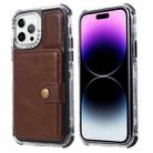 For iPhone 14 Pro Wallet Card Bag PU Back Cover Phone Case(Brown) - 1