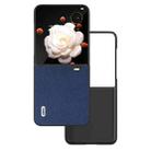 For Honor Magic V Flip ABEEL Genuine Leather Luolai Series Phone Case(Dark Blue) - 1