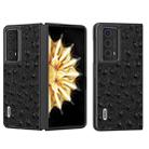 For Honor Magic V2 ABEEL Genuine Leather Ostrich Texture Phone Case(Black) - 1