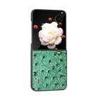 For Honor Magic V Flip ABEEL Genuine Leather Ostrich Texture Phone Case(Green) - 2