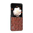 For Honor Magic V Flip ABEEL Genuine Leather Ostrich Texture Phone Case(Coffee) - 2