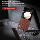 For Honor Magic V Flip ABEEL Genuine Leather Ostrich Texture Phone Case(Coffee) - 3