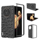 For Honor Magic V3 ABEEL Genuine Leather Ostrich Texture Phone Case(Black) - 1