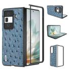 For Honor Magic Vs3 ABEEL Genuine Leather Ostrich Texture Phone Case(Blue) - 1