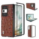 For Honor Magic Vs3 ABEEL Genuine Leather Ostrich Texture Phone Case(Coffee) - 1