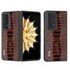 For Honor Magic V2 ABEEL Genuine Leather Weilai Series Phone Case(Coffee) - 1