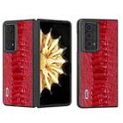 For Honor Magic V2 ABEEL Genuine Leather Weilai Series Phone Case(Red) - 1