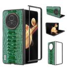 For Honor Magic V3 ABEEL Genuine Leather Weilai Series Phone Case(Green) - 1