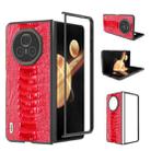 For Honor Magic V3 ABEEL Genuine Leather Weilai Series Phone Case(Red) - 1