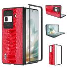 For Honor Magic Vs3 ABEEL Genuine Leather Weilai Series Phone Case(Red) - 1