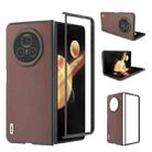 For Honor Magic V3 ABEEL Genuine Leather Xiaoya Series Phone Case(Coffee) - 1