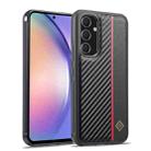 For Samsung Galaxy A34 5G LC.IMEEKE 3 in 1 Carbon Fiber Texture Shockproof Phone Case(Black) - 1