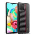 For Samsung Galaxy A71 4G LC.IMEEKE 3 in 1 Carbon Fiber Texture Shockproof Phone Case(Black) - 1
