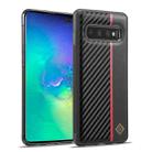 For Samsung Galaxy S10+ LC.IMEEKE 3 in 1 Carbon Fiber Texture Shockproof Phone Case(Black) - 1
