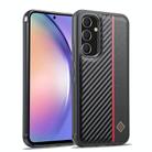 For Samsung Galaxy A25 5G LC.IMEEKE 3 in 1 Carbon Fiber Texture Shockproof Phone Case(Black) - 1