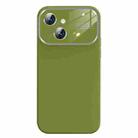 For iPhone 14 Plus Liquid Silicone Large Glass Window Phone Case(Green) - 1