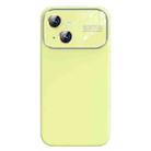 For iPhone 14 Plus Liquid Silicone Large Glass Window Phone Case(Yellow) - 1