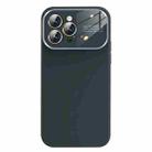 For iPhone 13 Pro Max Liquid Silicone Large Glass Window Phone Case(Graphite Gray) - 1