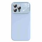 For iPhone 13 Pro Liquid Silicone Large Glass Window Phone Case(Blue) - 1